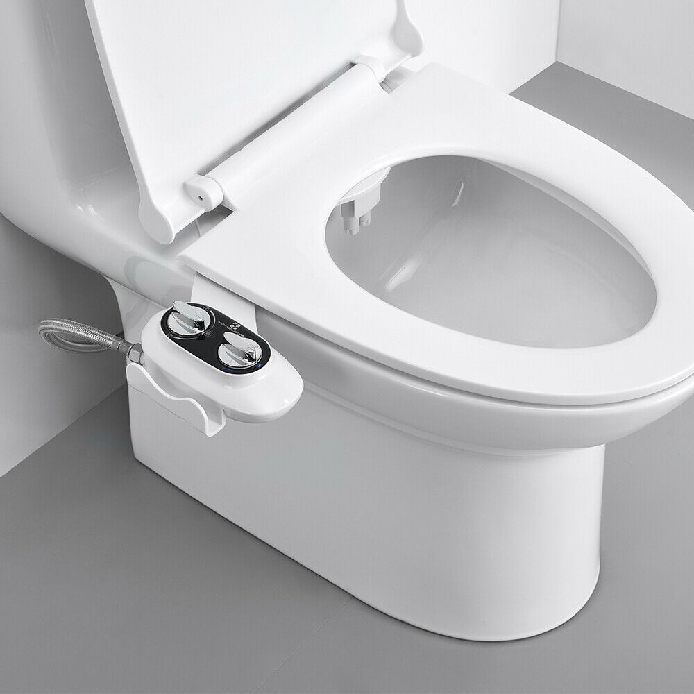 Bidet Fresh Water Spray Kit Non Electric Toilet Seat Attachment With Dual Nozzle